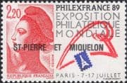 St Pierre & Miquelon 1989 "Philexfrance" Stamp Exhibition/ StampEx 1v (n45882)