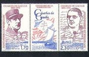 St Pierre & Miquelon 1990 Gen de Gaulle / Military / People 2v + lbl stp (n33881)