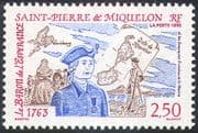 St Pierre & Miquelon 1992 Baron l'Esperance/ Settlers/ Soldier/ Map/ People 1v (n41444)