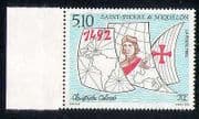 St Pierre & Miquelon 1992 Columbus / Map / Sail 1v (n27997)