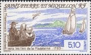 St Pierre & Miquelon 1993 Sailing Boats/ Sail/ Settlers/ People/ Transport 1v (n38212b)