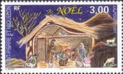 St Pierre & Miquelon 1997 Christmas/ Greetings/ Nativity/ Stable/ Cattle 1v (n38546)
