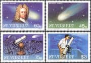St Vincent 1986 Halley's Comet/ Space/ Astronomy/ Science/ Telescope 4v set (n15738)