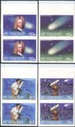St Vincent 1986 Halley's Comet/ Space/ Astronomy/ Telescope/ Science IMPERFORATE PAIRS 4v set (n15736)