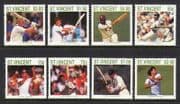St Vincent 1988 Cricket / Sports / Cricketers / Games / People 8v set (n20413)