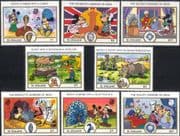 St Vincent 1989 Disney/ Mickey/ Diamonds/ Snake/ Peacock/ Rhino/ Cartoons/ StampEx 8v set (b244v)