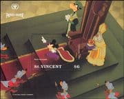St Vincent 1991 Disney/ ILY/ Prince/ Pauper/ Owl/ Films/ Cinema/ Cartoons/ Animation 1v m/s (b312t)