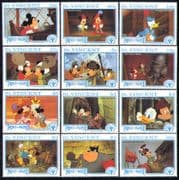 St Vincent 1991 Disney/ Prince & Pauper/ ILY/ Books/ Films/ Mickey/ Cartoons 12v set (d00126)