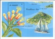 St Vincent 1992 Cloves/ Medicinal Plants/ Flowers/ Nature/ Boat/ Map 1v m/s (s3781z)