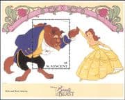 St Vincent 1992 Disney/ Beauty/ Beast/ Film/ Cinema/ Animation/ Cartoons 1v m/s (b617)