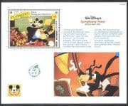 St Vincent 1992 Disney/ Mickey/ Music/ Orchestra/ Films/ Cinema/ Cartoons m/s (b2229e)