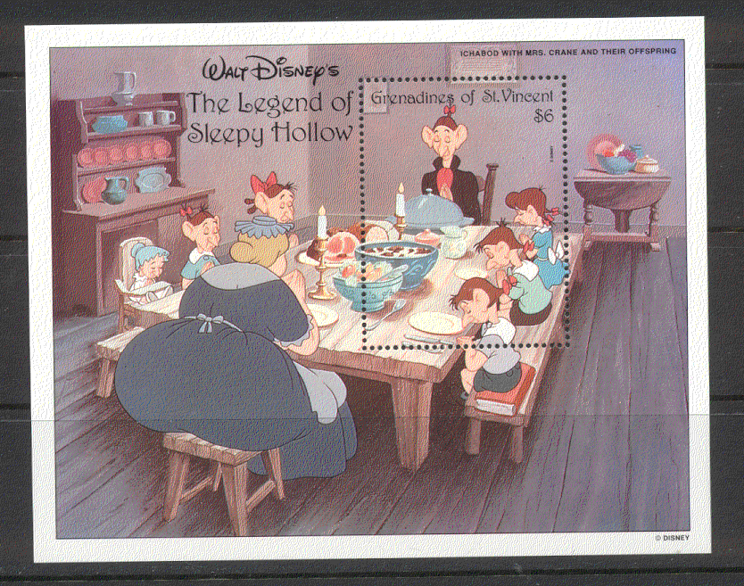 St Vincent 1992 Disney/ Sleepy Hollow/ Film/ Cinema/ Animation/ Cartoons 1v m/s (s1306)