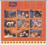 St Vincent 1996 Disney/ Hunchback of Notre Dame/ Film/ Cinema/ Animation/ Cartoons 9v sht (s423)