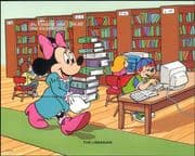 St Vincent 1996 Disney/ Minnie/ Librarian/ Work/ Books/ Cartoons/ Animation 1v m/s (b3129)