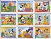 St Vincent 1998 Disney/ Mickey 70th/ Minnie/ Pluto/ Basketball/ Cartoons/ Animation 9v set (s437r)