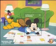 St Vincent 1998 Disney/ Mickey Mouse 70th Anniversary/ Pluto/ Cartoons/ Animation 1v m/s (ad1019)