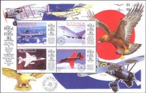 St Vincent 1998  Royal Air Force 80th/ Aviation/ Planes/ RAF/ Jets  4v sht  (b6002u)