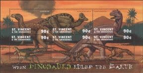 St Vincent 2001  Dinosaurs/ Prehistoric Animals/ Nature/  Reptiles  6v m/s  (s1419g)