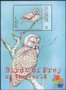 St Vincent 2001 Great Grey Owl/ Owls/ Raptors/ Birds/ Nature/ Wildlife/ StampEx 1v m/s (n44783)