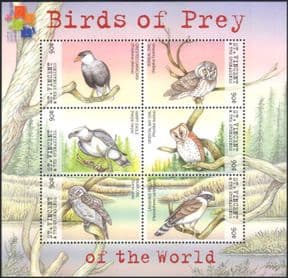 St Vincent 2001 Owls/ Eagle/ Raptors/ Birds/ Nature/ Wildlife/ StampEx 6v m/s (n44783)