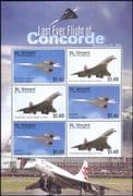 St Vincent 2006 Last Flight of Concorde/ Aircraft/ Planes/ Aviation/ Transport 6v sht (n26384)