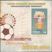 St Vincent 2014 Football World Cup Championships/ WC/ Soccer/ Sports/ Games/ Statue 1v m/s (b2060c)