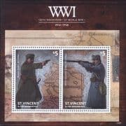 St Vincent 2014 World War One 100th/ WWI/ Army/ Military/ Uniforms 2v m/s (b4636p)