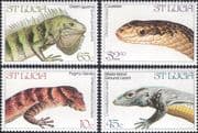 St. Lucia 1984 Gecko/ Iguana/ Reptiles/ Snakes/ Lizards/ Nature/ Wildlife 4v set (b1157)