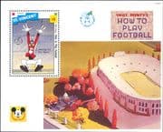 St. Vincent 1992 Disney/ American Football/ Sports/ Goofy/ Cartoons/ Films/ Animation 1v m/s (s1305)