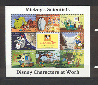 St. Vincent 1996 DISNEY / Space / Dinosaurs 8v sht (n18915)