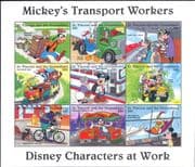 St. Vincent 1996 DISNEY/ Train/ Plane/ Bicycle/ Car/ Bike/ Bus/ Tram/ Transport 9v sht (s374)