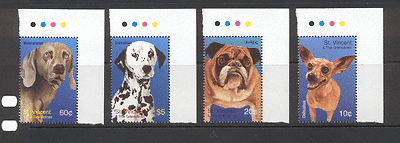 St. Vincent 2003 DOGS 4v set ref:n10785