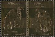 Staffa (Scotland) Birds of Prey/ Bald Eagles/ GOLD/ Embossed s/a s-t pr (s6051)