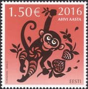 Estonia 2016 YO Monkey/ Animals/ Nature/ Astrology/ Lunar Zodiac/ Fortune/ Luck/ Greetings 1v ee1249