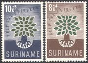 Surinam 1960 WRY/ Refugees/ Tree/ Welfare/ Health/ Animation 2v set (n28219)