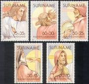 Surinam 1981 Easter/ Welfare Fund/ Christ/ Jesus/ Bible/ Religion 5v set (n42209)