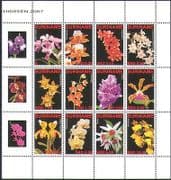 Surinam 2007 Orchids / Flowers / Plants / Nature / Horticulture 12v set blk (n34397)