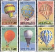 Suriname / Surinam 1983 Hot Air Balloons/ Manned Flight 200th/ Aviation/ Transport 6v set (n46534)