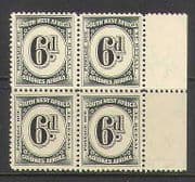 SWA 1931 Postage Due 6d. slate and black 4v blk n21092