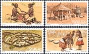 SWA 1977 The Ovambo People/ Tribal Costume/ Kraal/ Buildings/ Farming 4v set (sw10113)