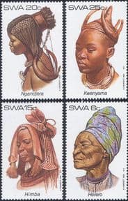 SWA 1982  Headdresses/ Traditional Dress/ Costumes/ Tribal Art  4v set  (sw10114)