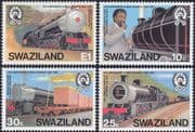 Swaziland 1984 Swazi Railways 20th/ Trains/ Steam Engines/ Transport 4v set (n22194)