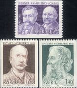 Sweden 1973 Nobel Prize/ Science/ Physics/ Chemistry/ Medical/ Writing 3v set (n46624)