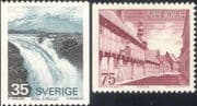 Sweden 1974 Waterfall/ Ystad/ Buildings/ River/ Architecture/ Nature 2v set (n24196)