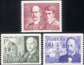 Sweden 1975  Nobel Prize/ Science/ Physics/ Chemistry/ Writing  3v set coils (n46612)