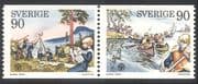 Sweden 1975 Scouts/ Boat/ Canoe/ Camp/ Fire/ Youth/ Leisure/ Scouting 2v set pr (n23871)
