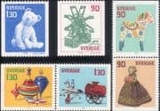 Sweden 1978 Christmas/ Greetings/ Toys/ Teddy Bear/ Horse/ Doll/ Tops 6v set (n40647a)