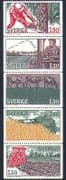 Sweden 1979 Farming/ Cattle/ Tractor/ Crops/ Timber/ Trees/ Plants/ Nature 5v stp (n33862)
