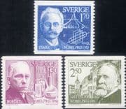 Sweden 1979 Nobel Prize/ Science/ Physics/ Chemistry/ Writing/ Bordet 3v set coils (n46618)