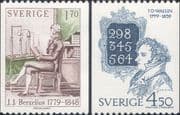 Sweden 1979 People/ Chemist/ Chemistry/ Poet/ Writing/ Science 2v set coil (n46628)